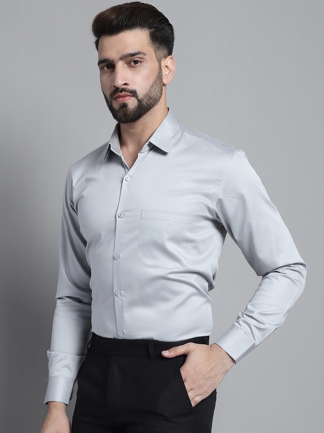 Men's Cotton Solid Formal Shirt - Taantav