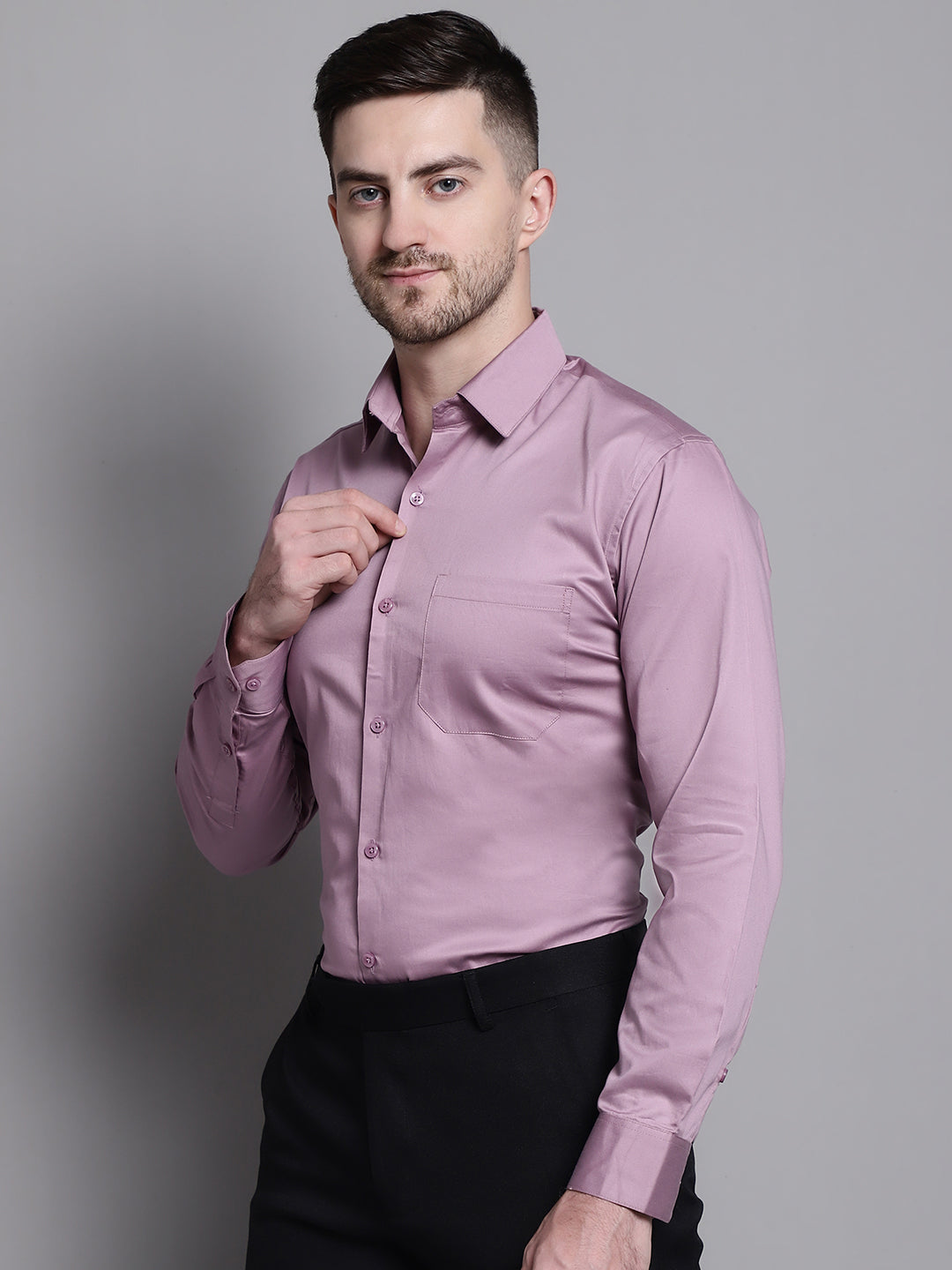 Men's Cotton Solid Formal Shirt - Taantav