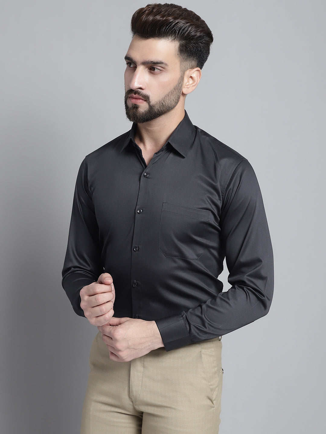 Men's Cotton Solid Formal Shirt - Taantav