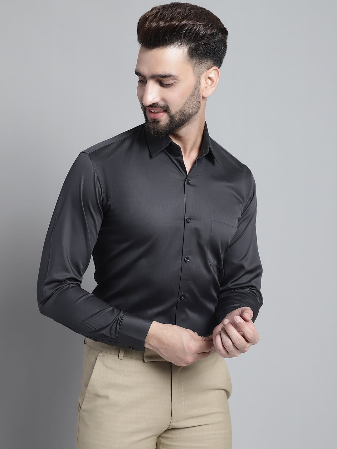 Men's Cotton Solid Formal Shirt - Taantav