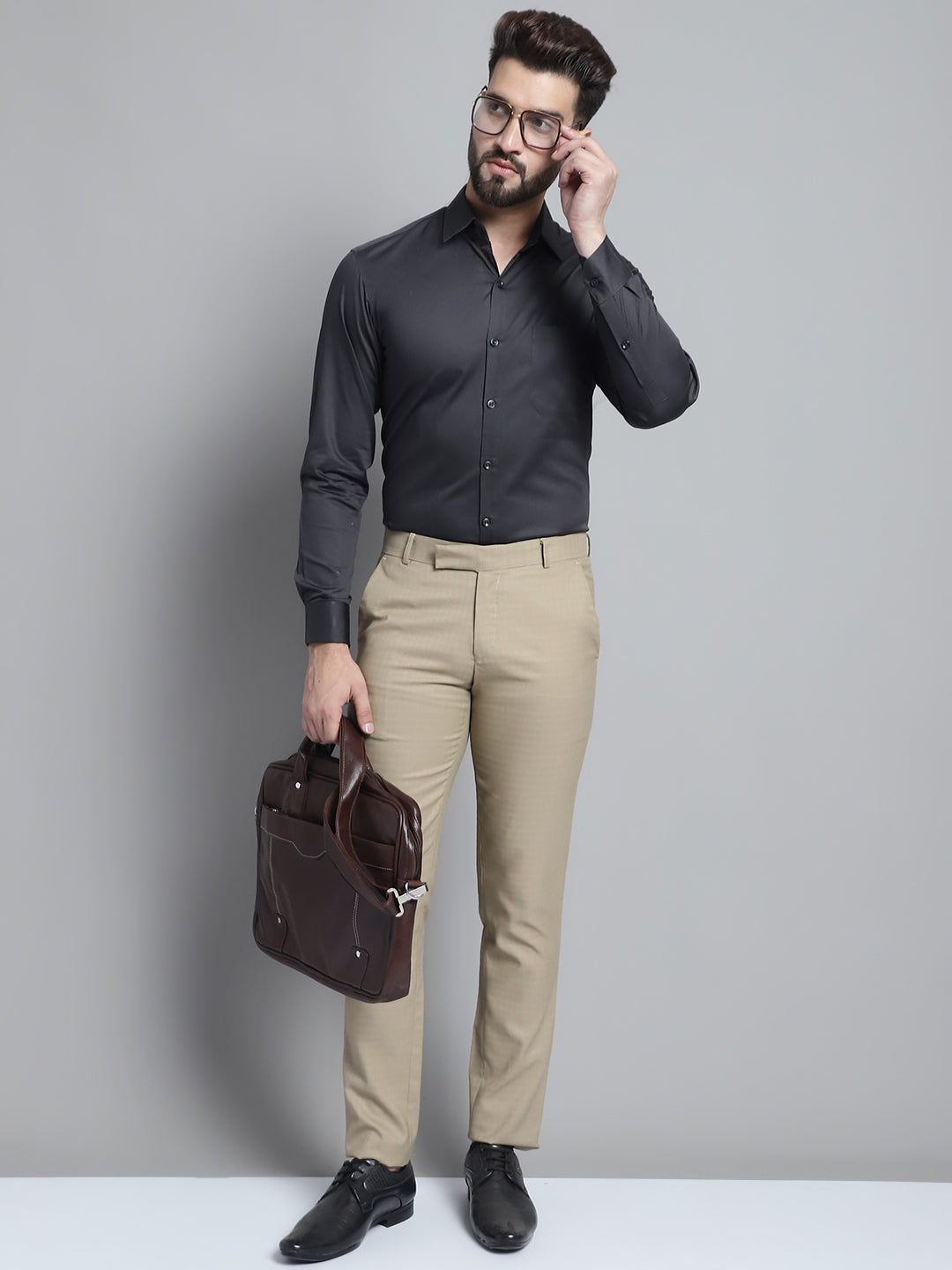 Men's Cotton Solid Formal Shirt - Taantav