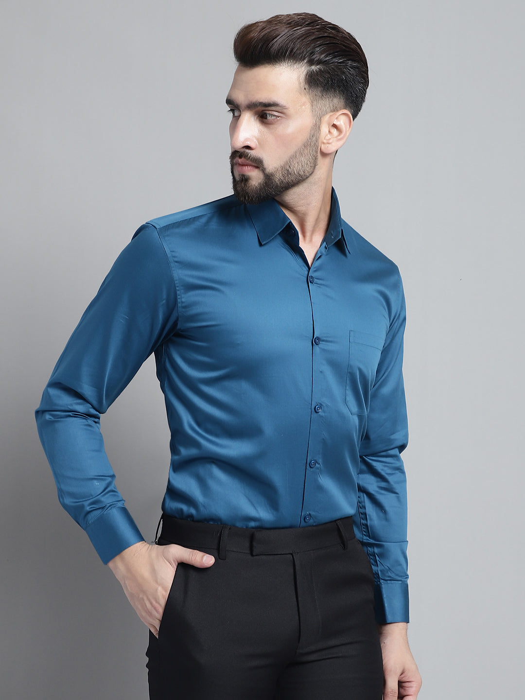 Men's Cotton Solid Formal Shirt - Taantav