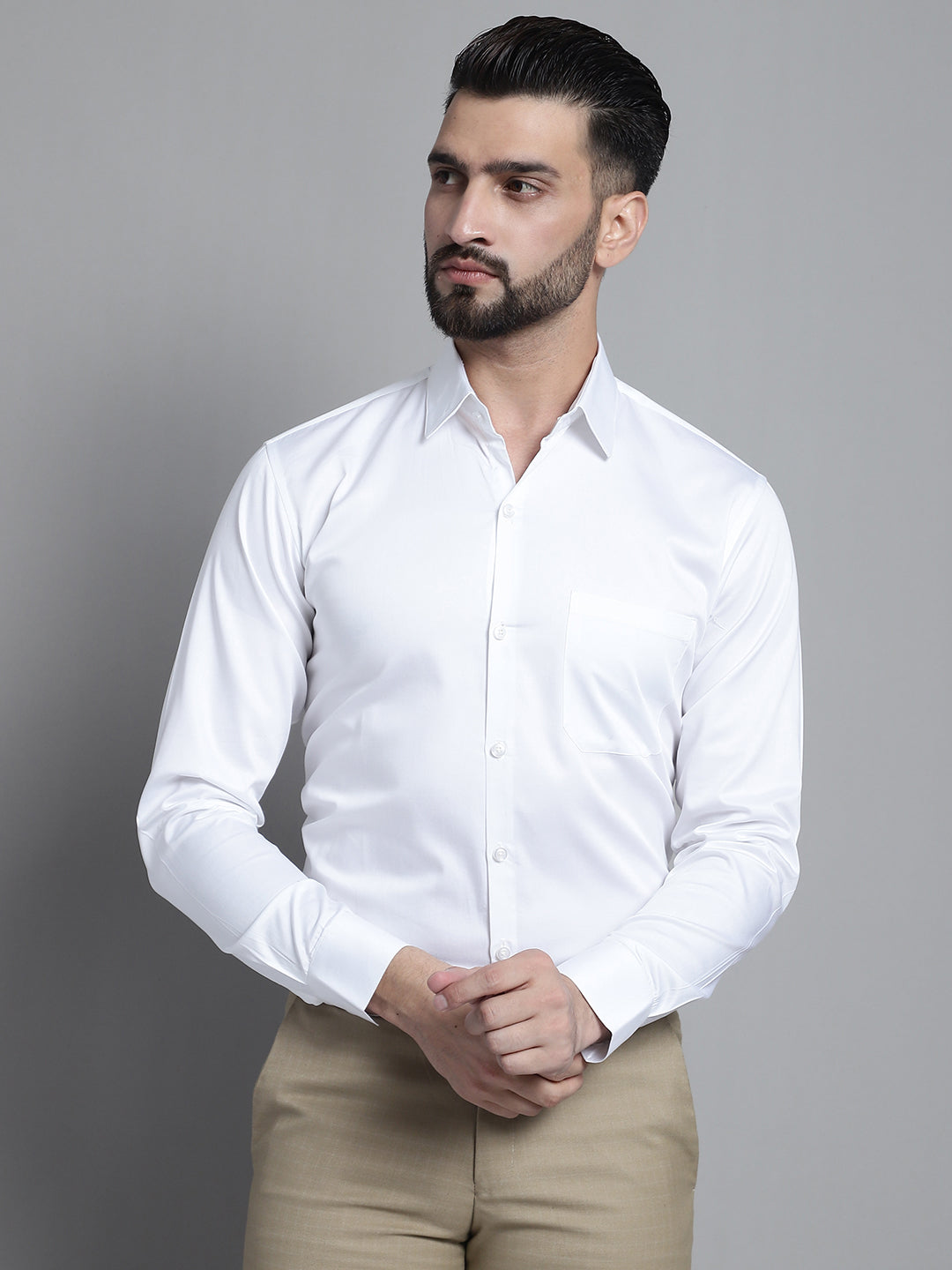 Men's Cotton Solid Formal Shirt - Taantav