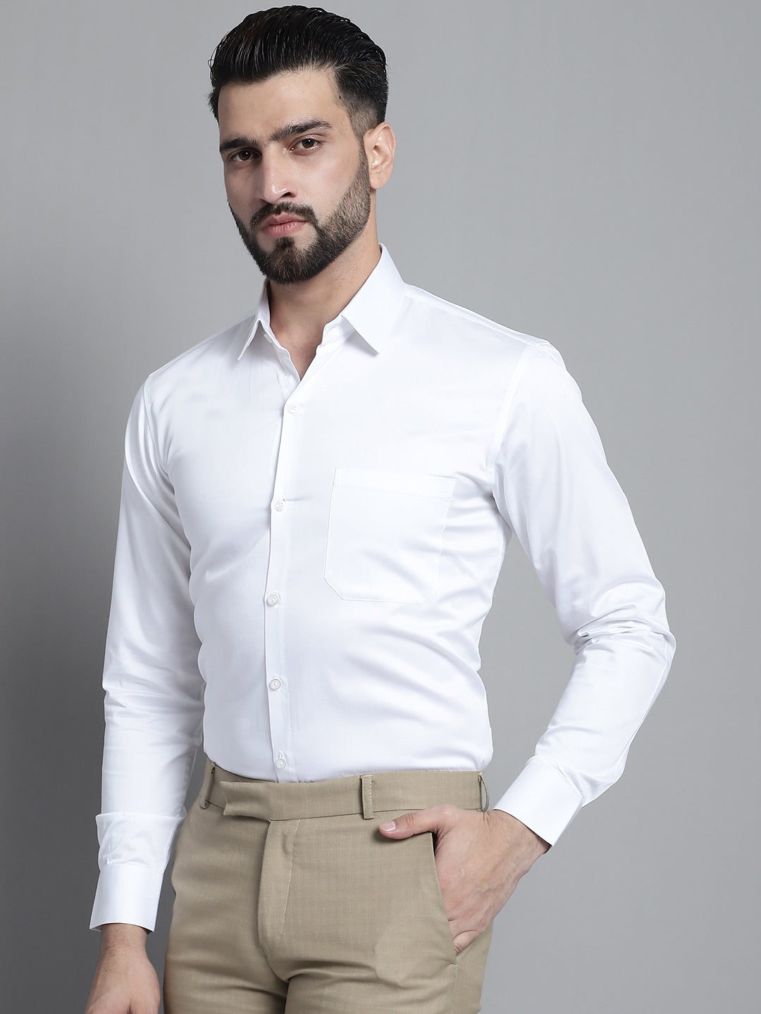 Men's Cotton Solid Formal Shirt - Taantav