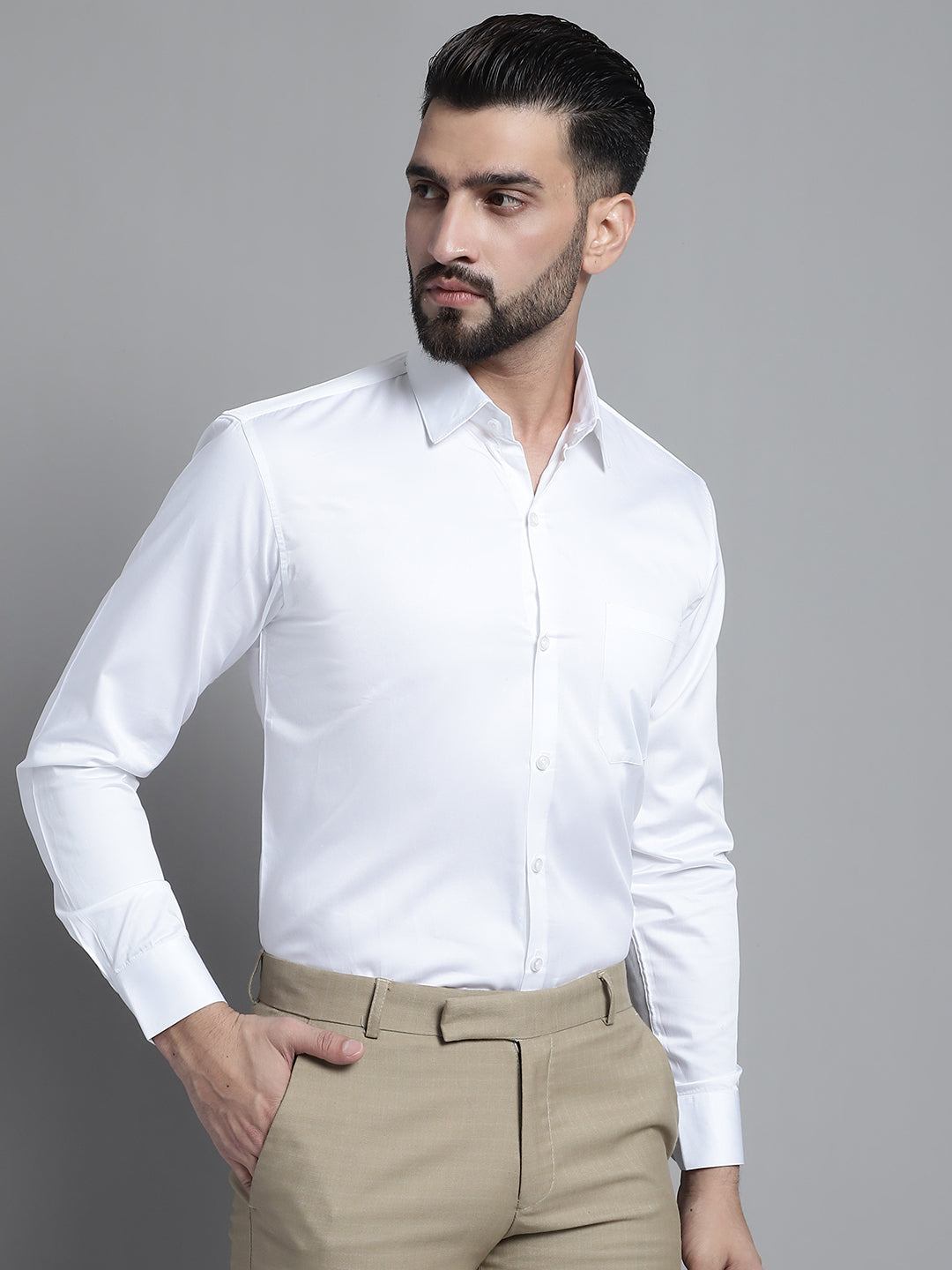 Men's Cotton Solid Formal Shirt - Taantav