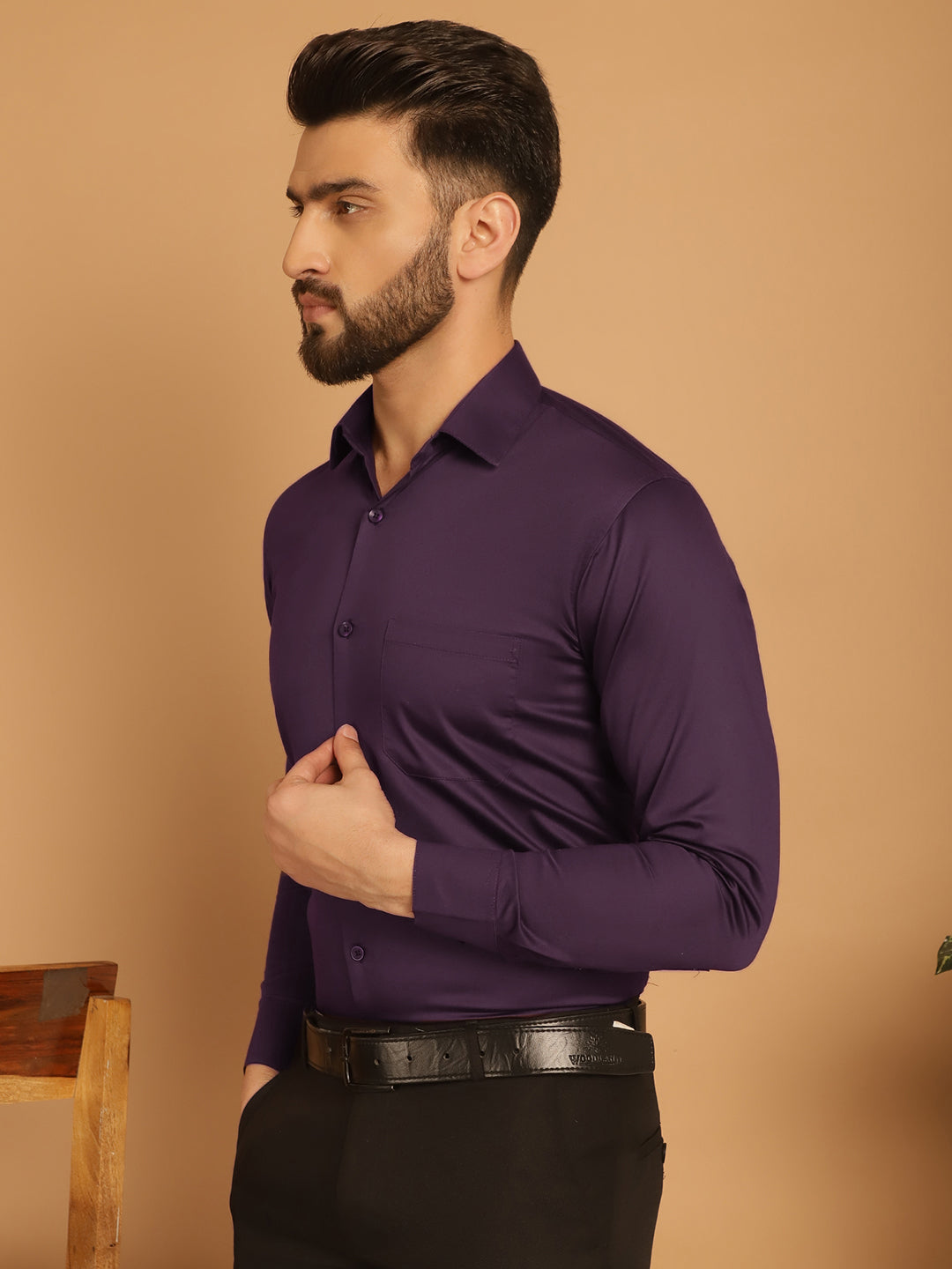 Men's Cotton Solid Formal Shirt - Taantav