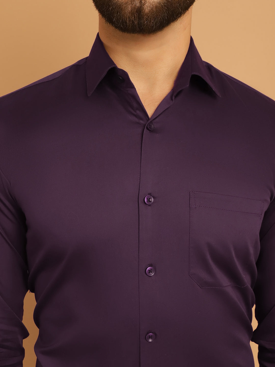 Men's Cotton Solid Formal Shirt - Taantav