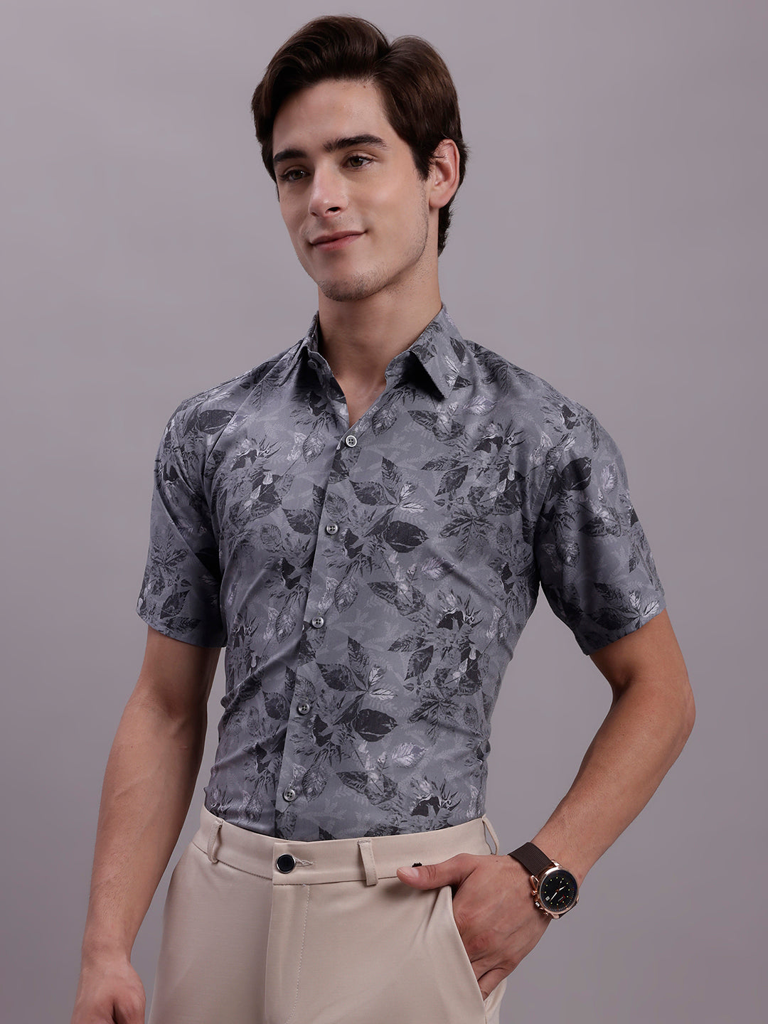 Men's Floral Printed Formal Shirt - Taantav