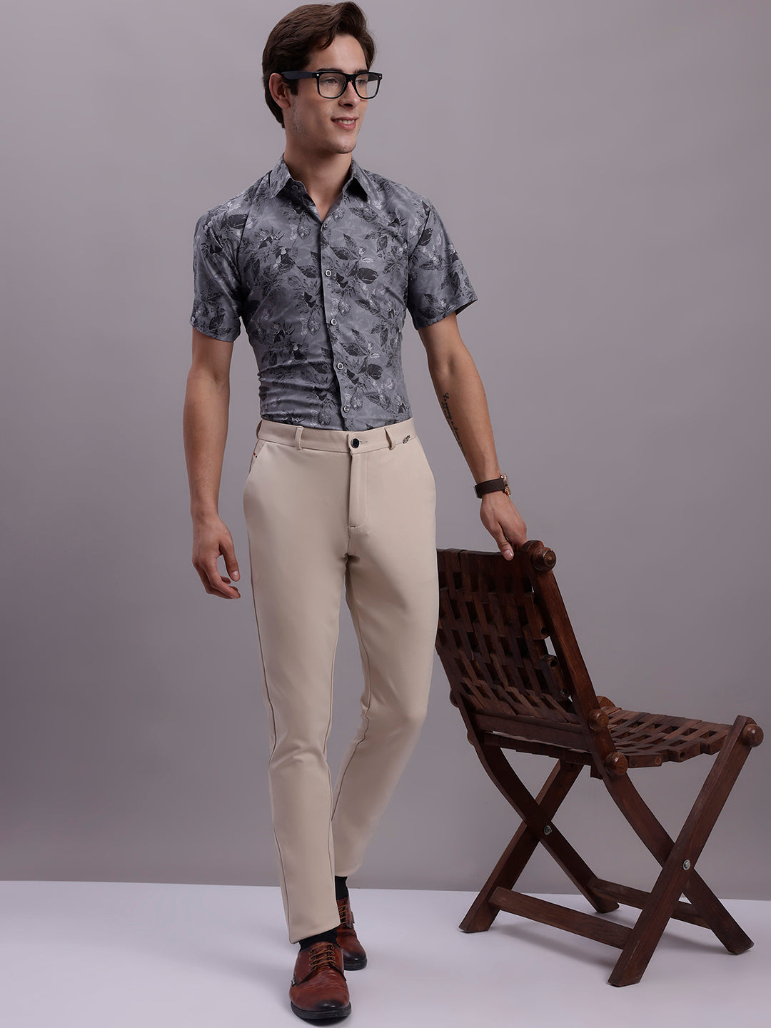 Men's Floral Printed Formal Shirt - Taantav