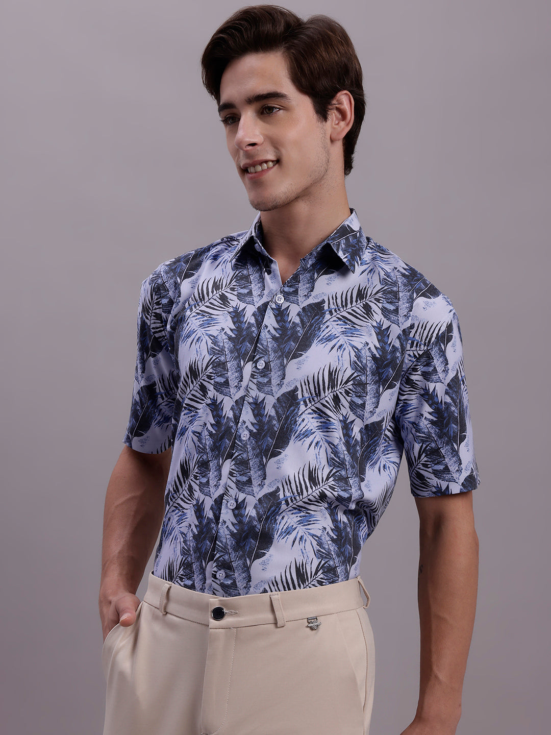 Men's Floral Printed Formal Shirt - Taantav