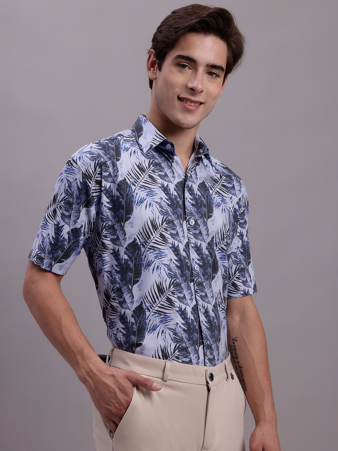 Men's Floral Printed Formal Shirt - Taantav