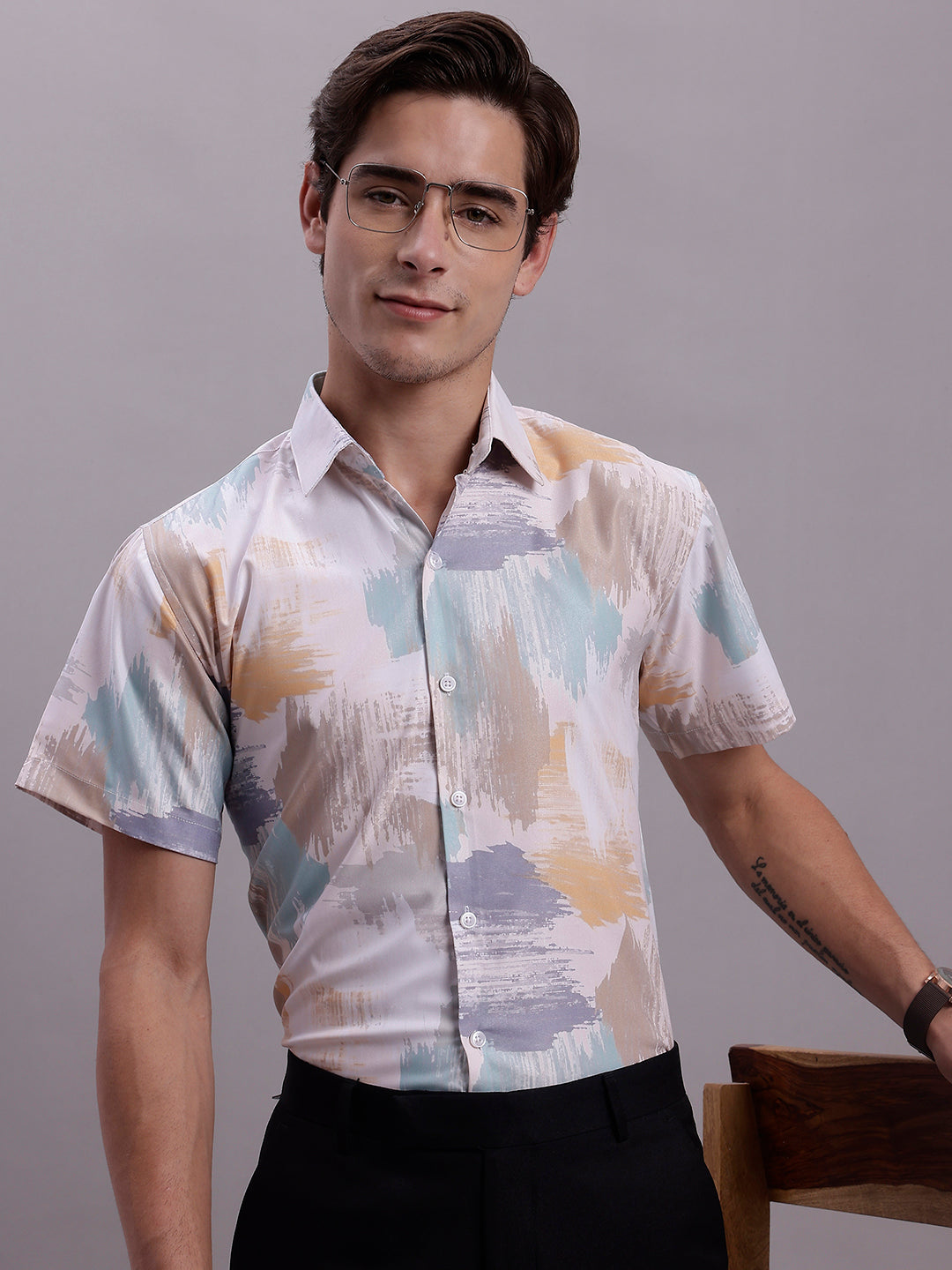 Men's Printed Formal Shirt - Taantav