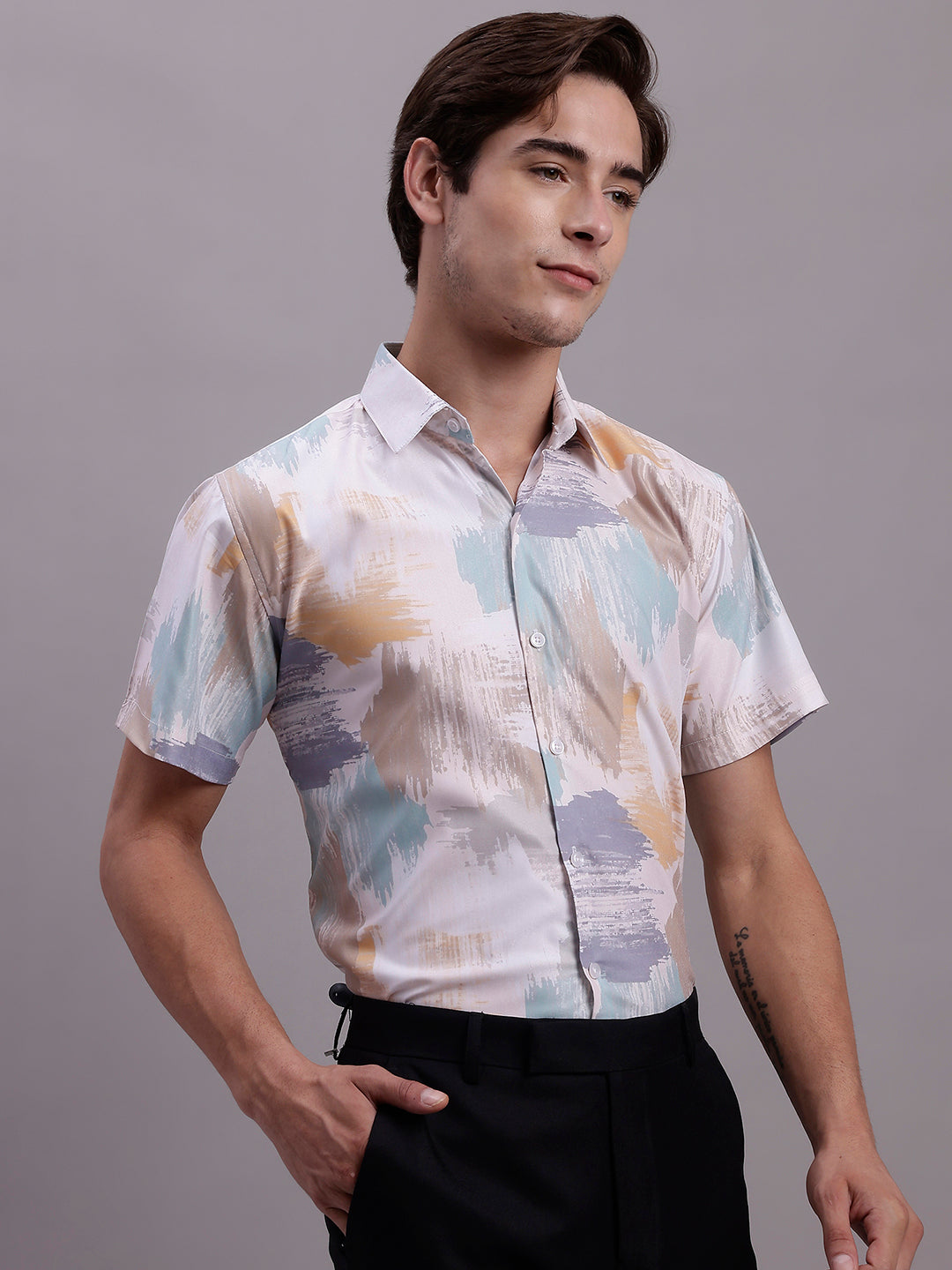 Men's Printed Formal Shirt - Taantav