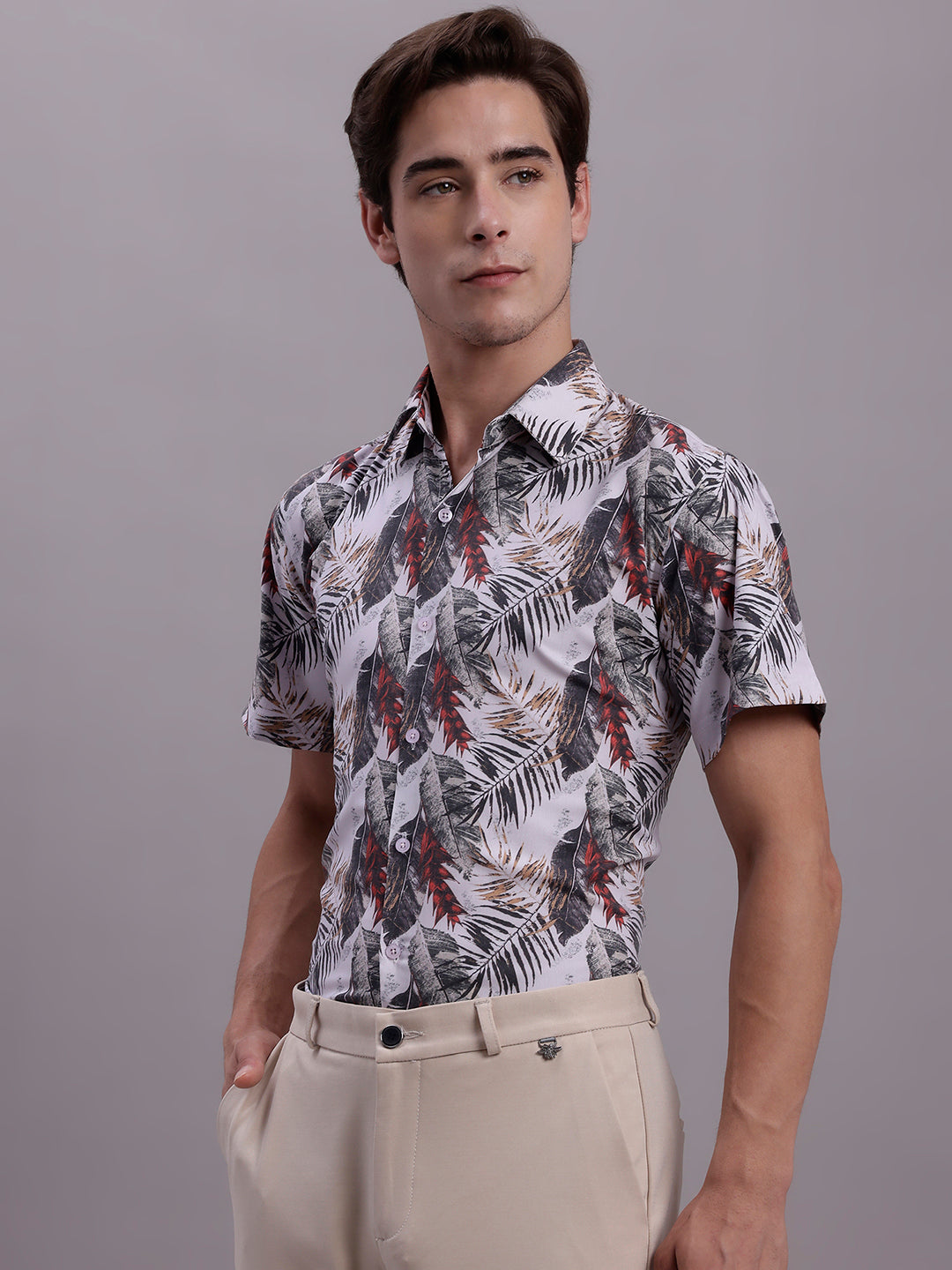 Men's Floral Printed Formal Shirt - Taantav