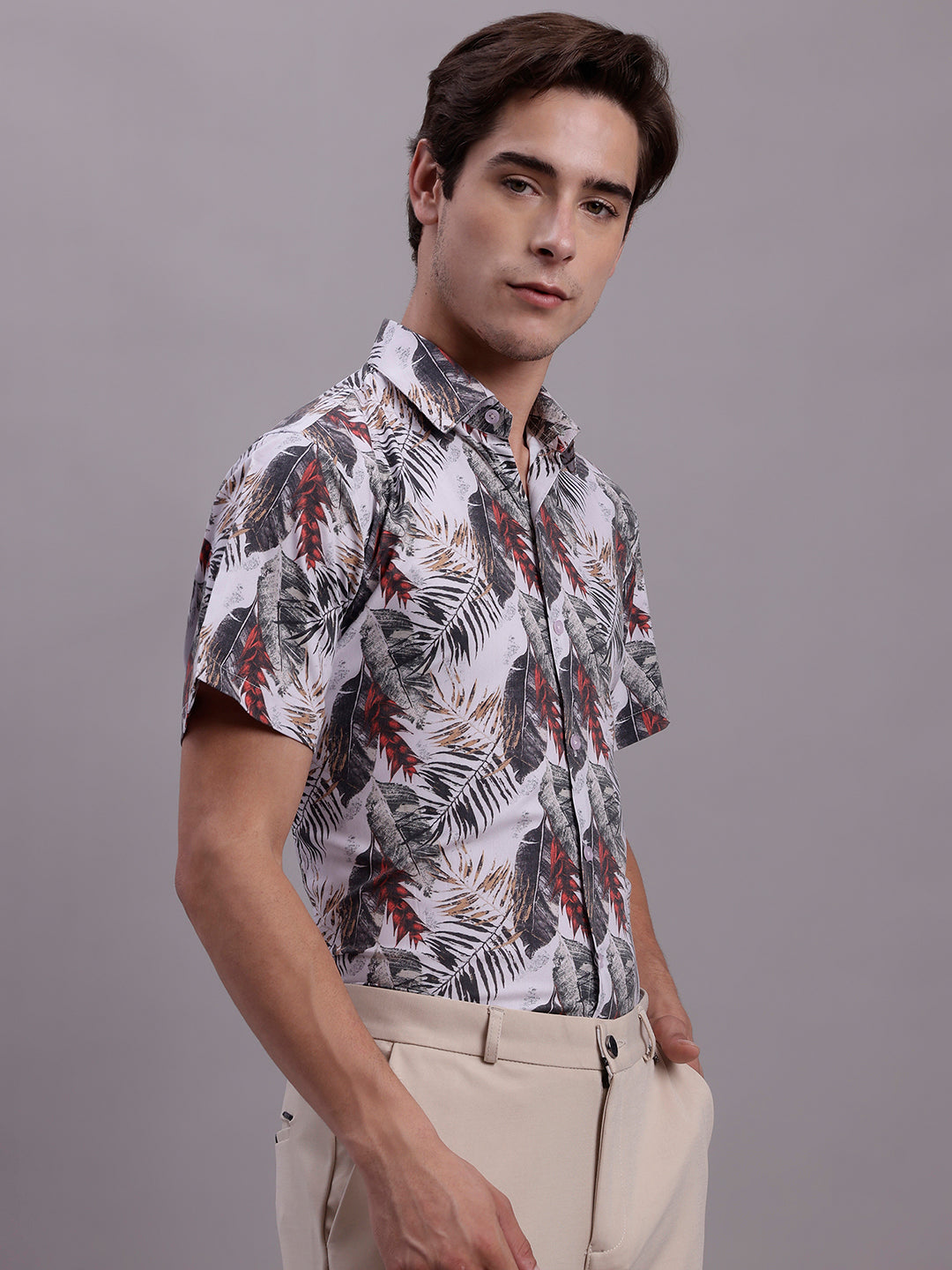 Men's Floral Printed Formal Shirt - Taantav