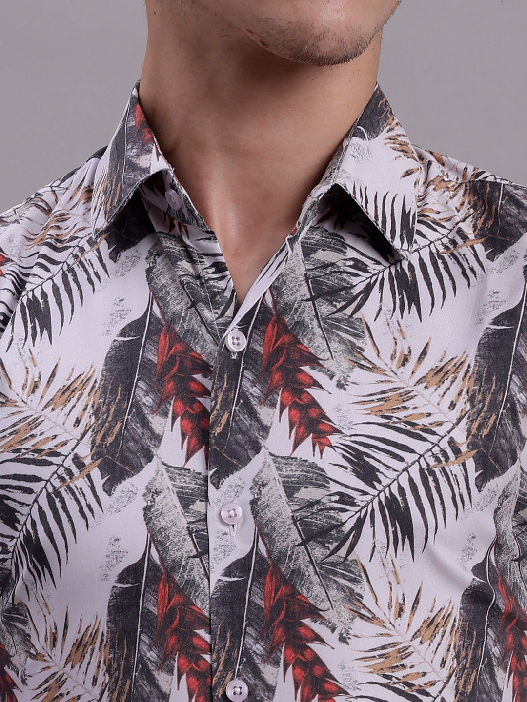 Men's Floral Printed Formal Shirt - Taantav