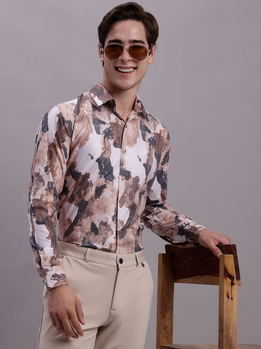 Men's Printed Formal Shirt - Taantav