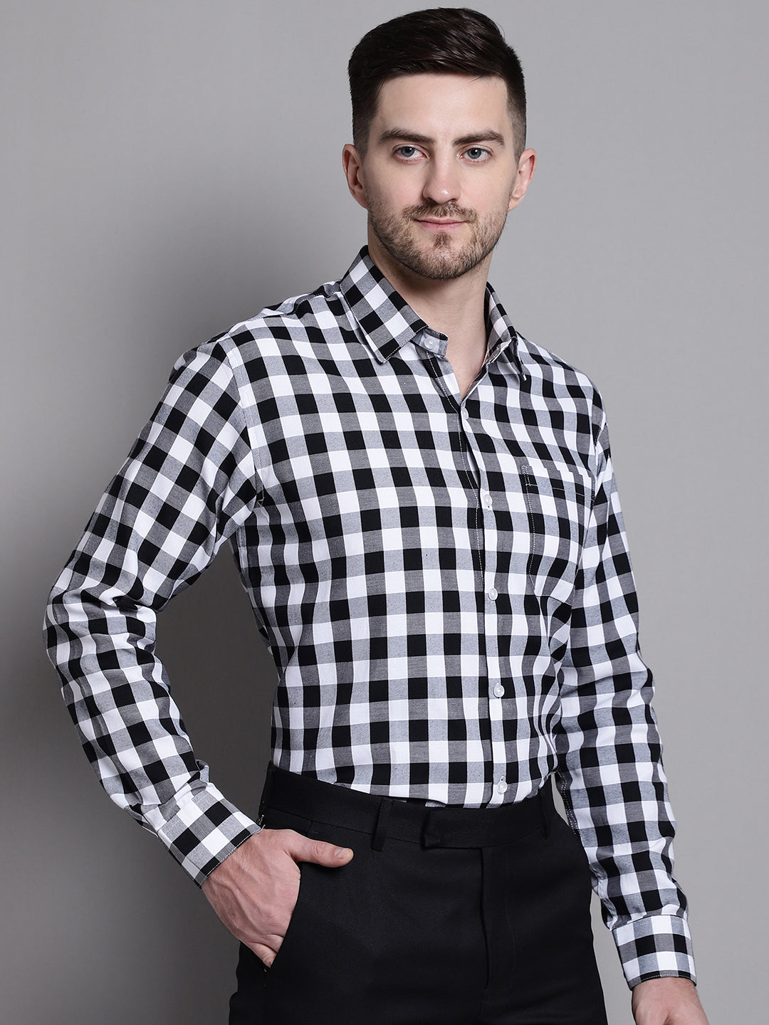 Men's Buffalo Check Formal Shirt - Taantav