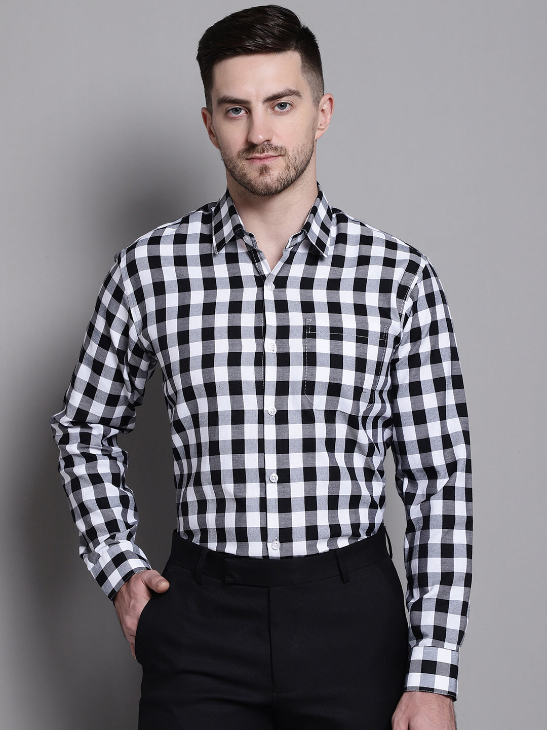 Men's Buffalo Check Formal Shirt - Taantav