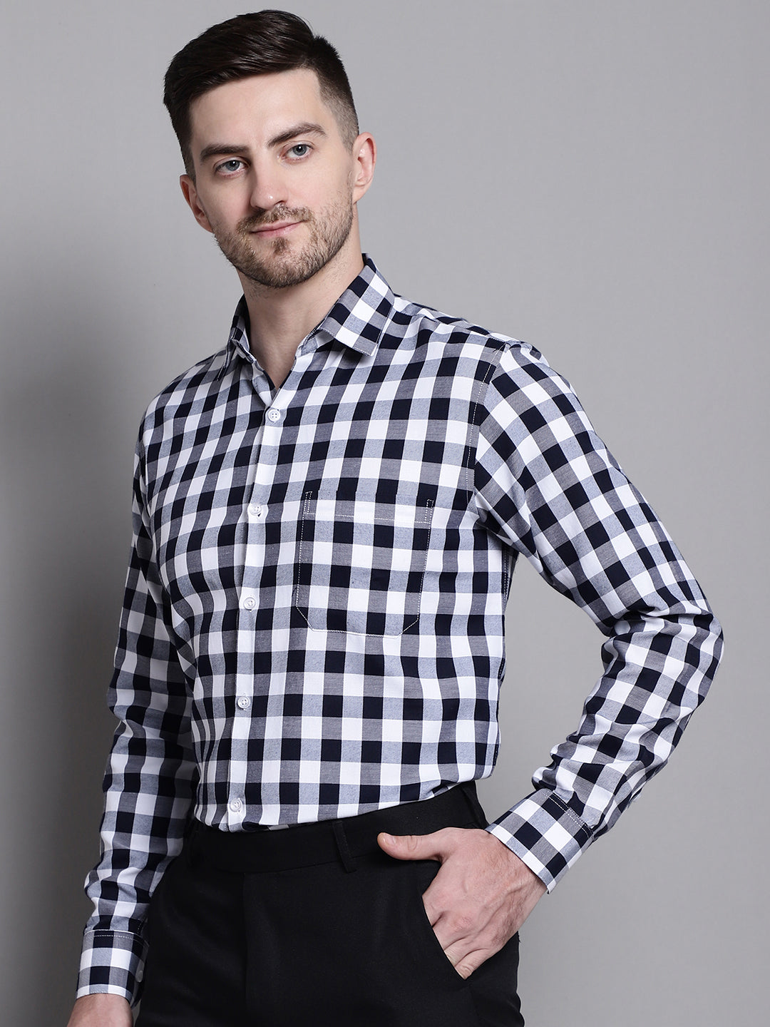 Men's Buffalo Check Formal Shirt - Taantav