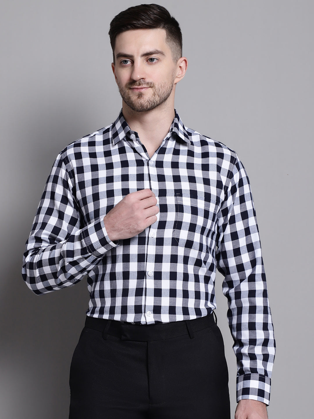 Men's Buffalo Check Formal Shirt - Taantav