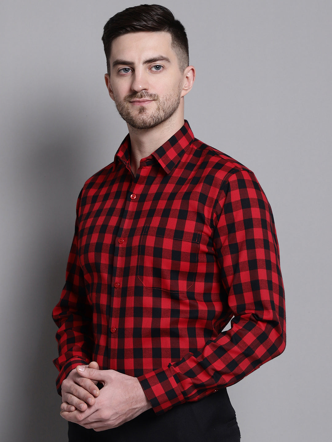 Men's Buffalo Check Formal Shirt - Taantav