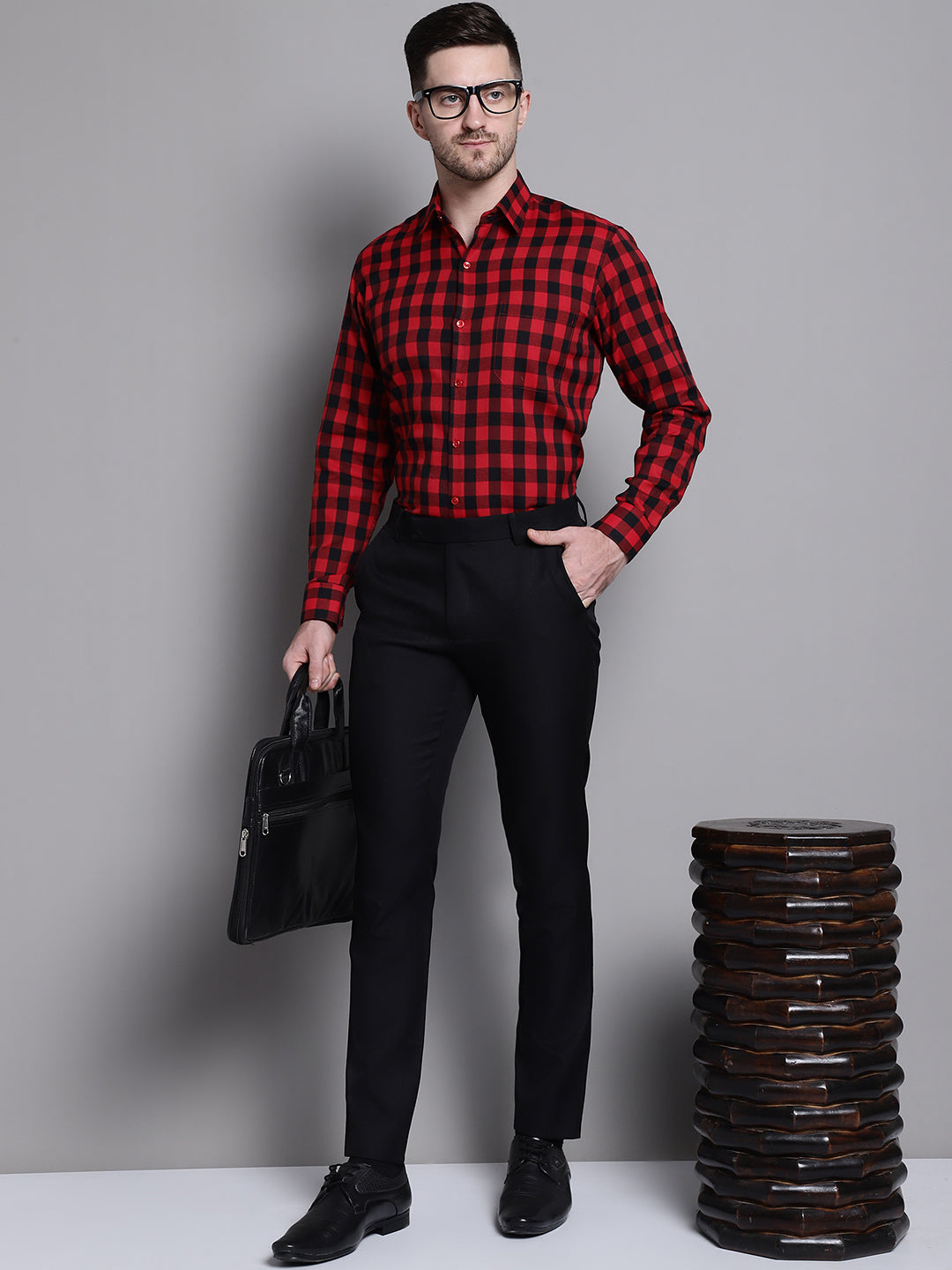 Men's Buffalo Check Formal Shirt - Taantav