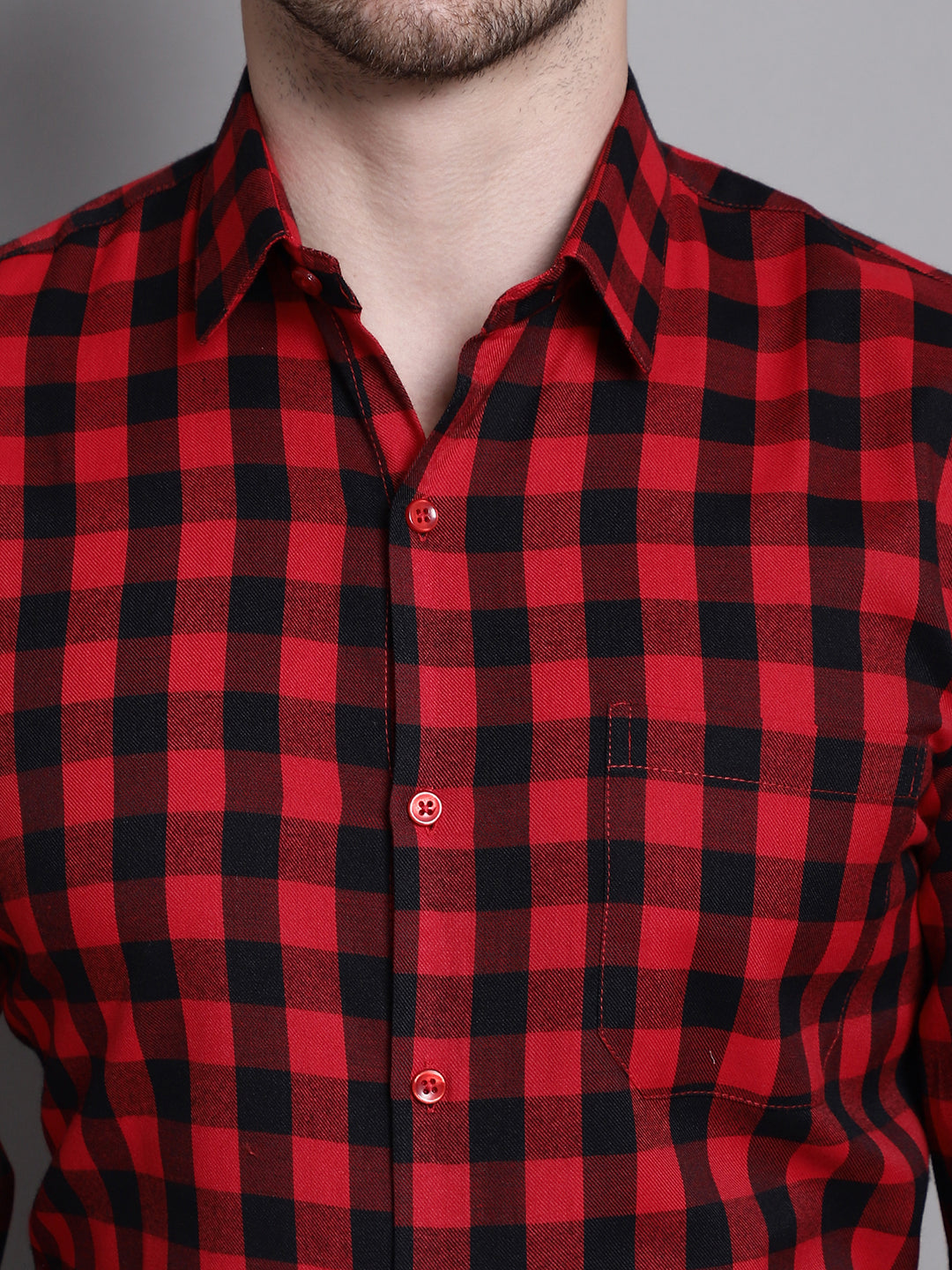 Men's Buffalo Check Formal Shirt - Taantav