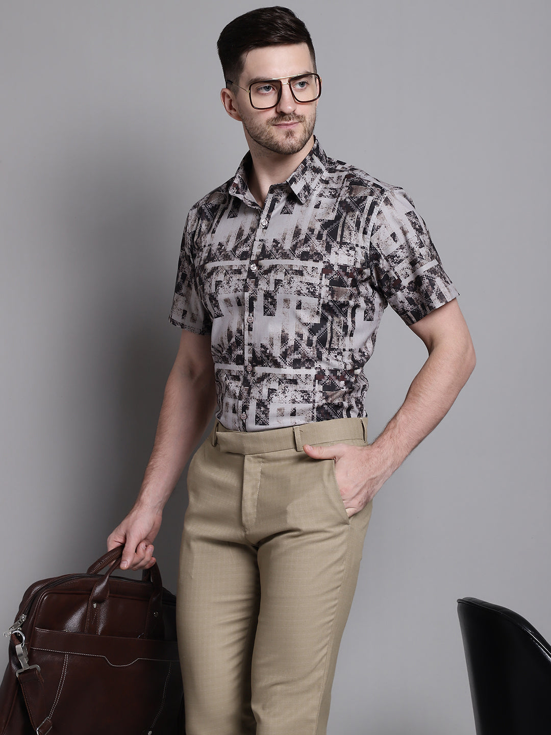 Men's Printed Formal Shirt - Taantav