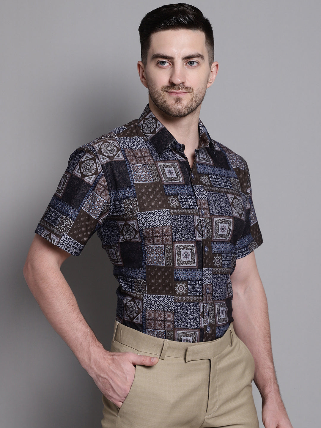 Men's Printed Formal Shirt - Taantav