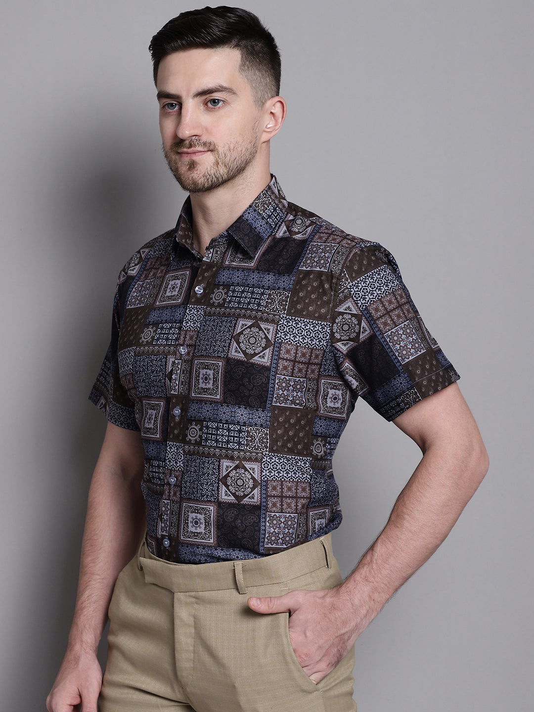 Men's Printed Formal Shirt - Taantav