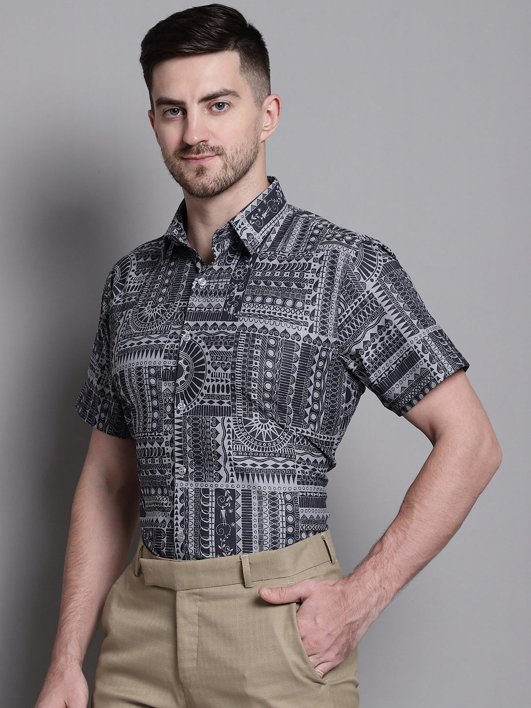 Men's Printed Formal Shirt - Taantav