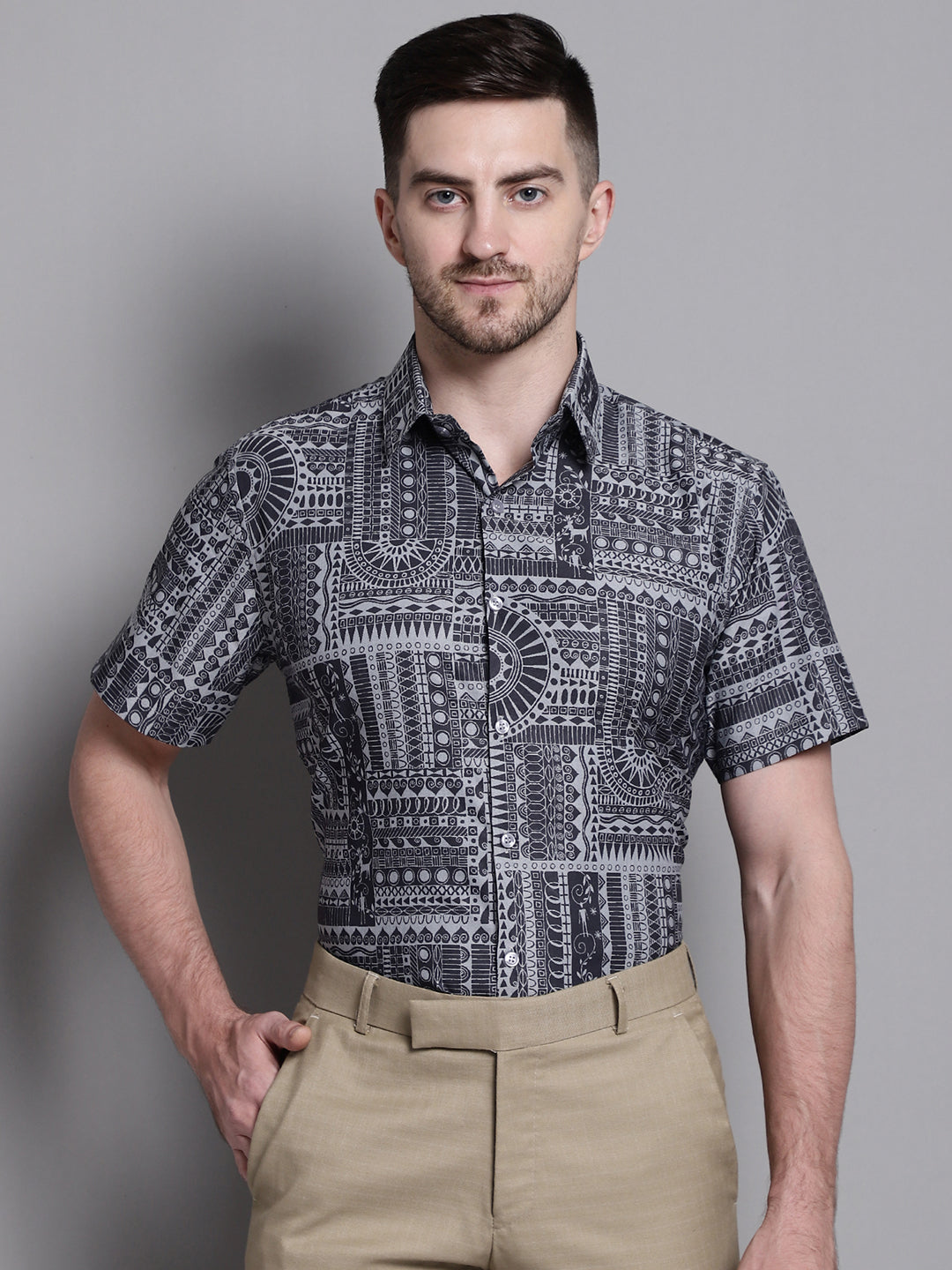 Men's Printed Formal Shirt - Taantav