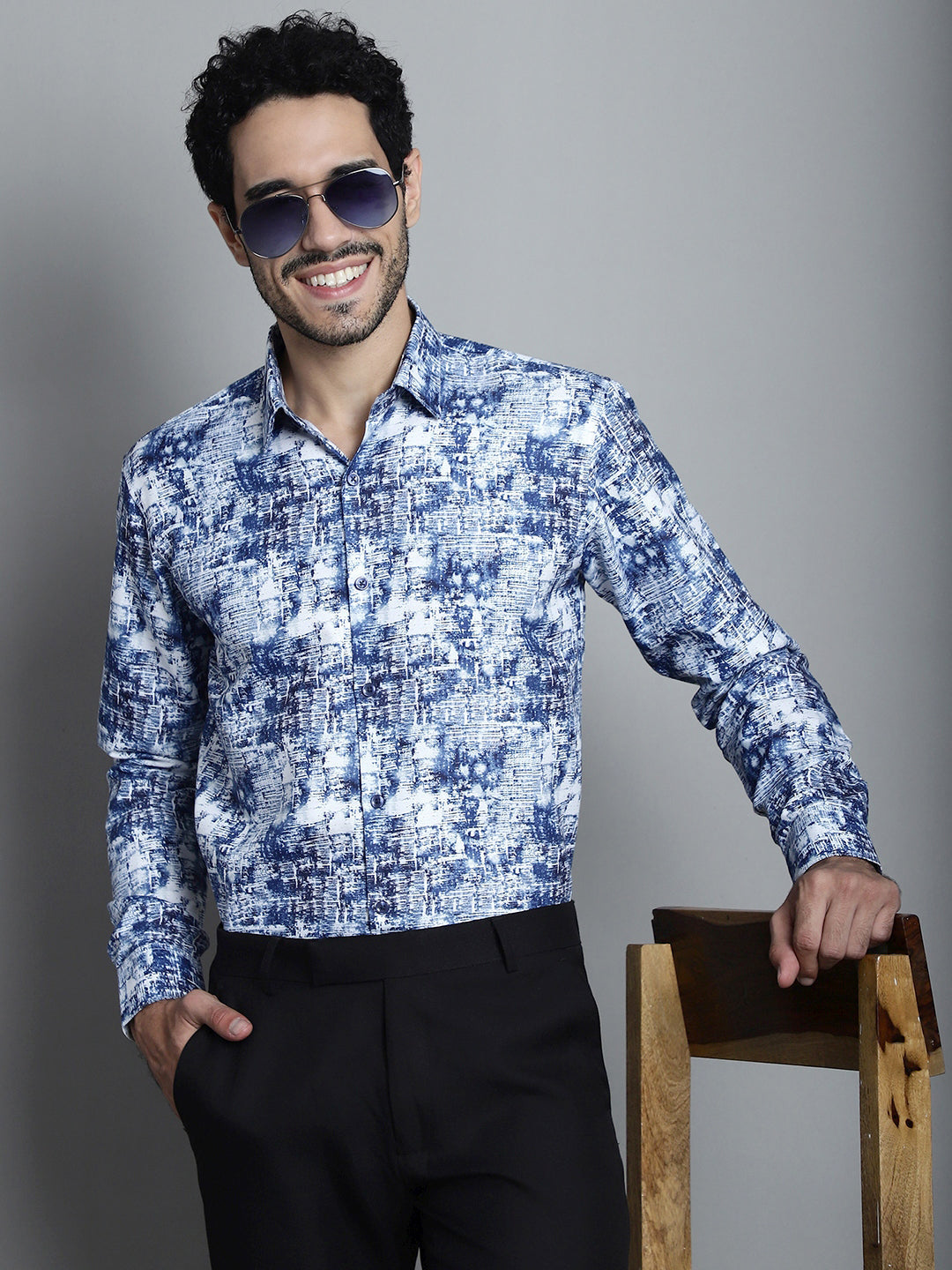 Men's Geometric Printed Formal Shirts - Taantav