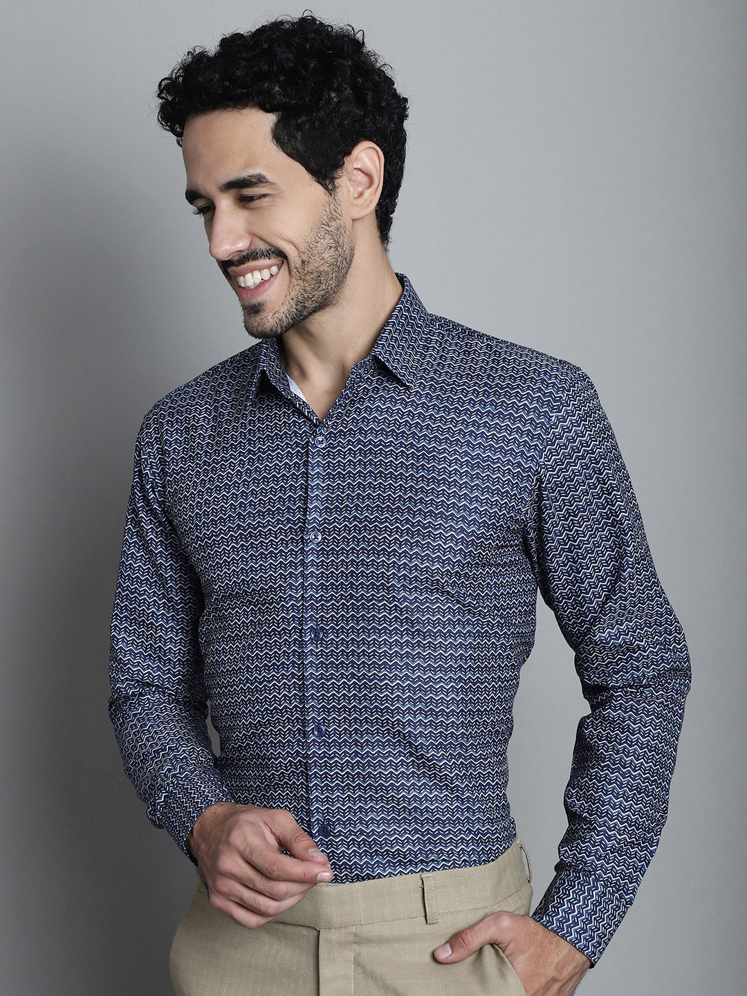 Men's Geometric Printed Formal Shirts - Taantav