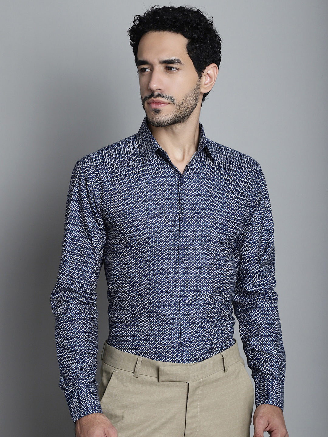 Men's Geometric Printed Formal Shirts - Taantav