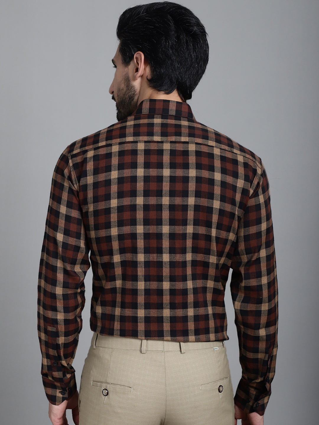 Men's Checked Formal Shirt - Taantav