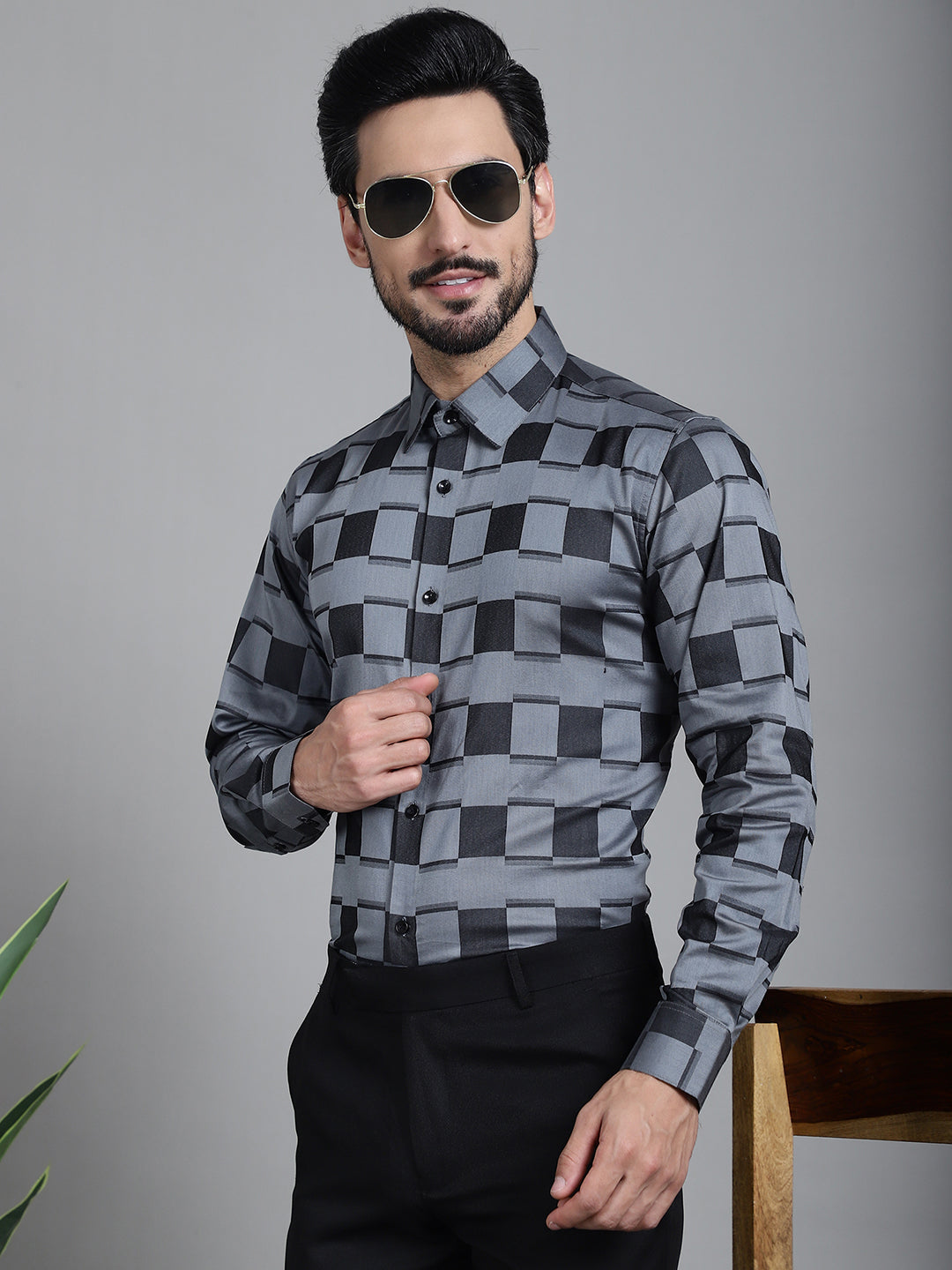 Men's Printed Formal Shirt - Taantav