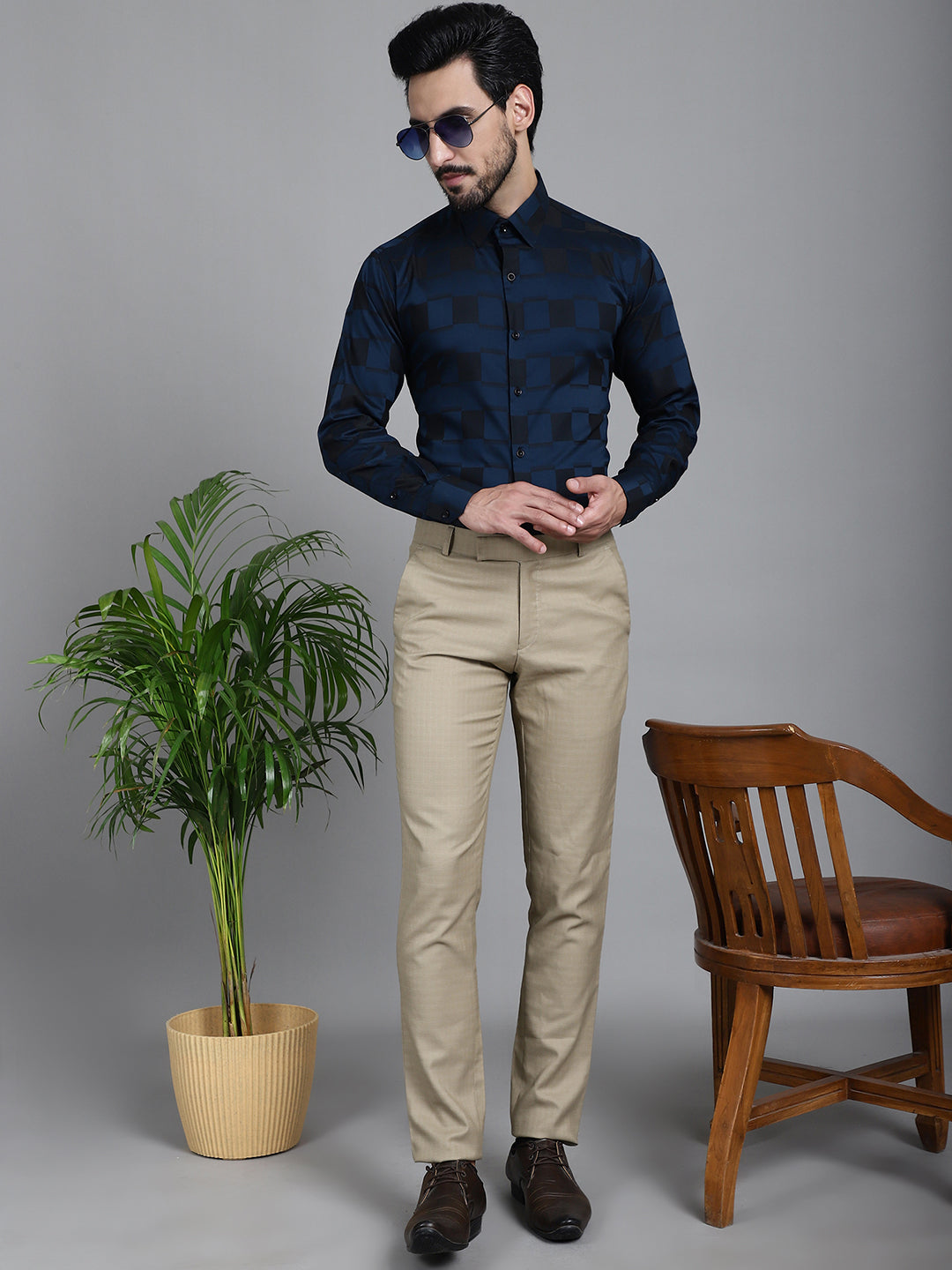 Men's Printed Formal Shirt - Taantav