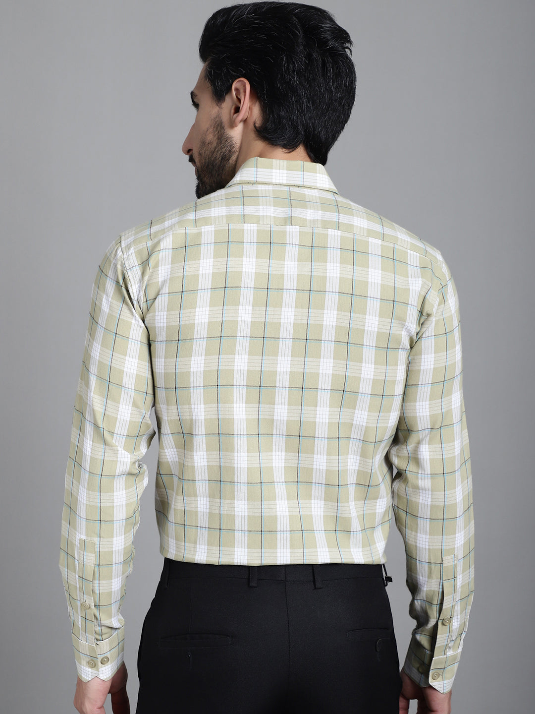 Men's Checked Formal Shirt - Taantav