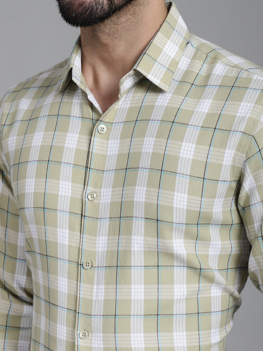 Men's Checked Formal Shirt - Taantav