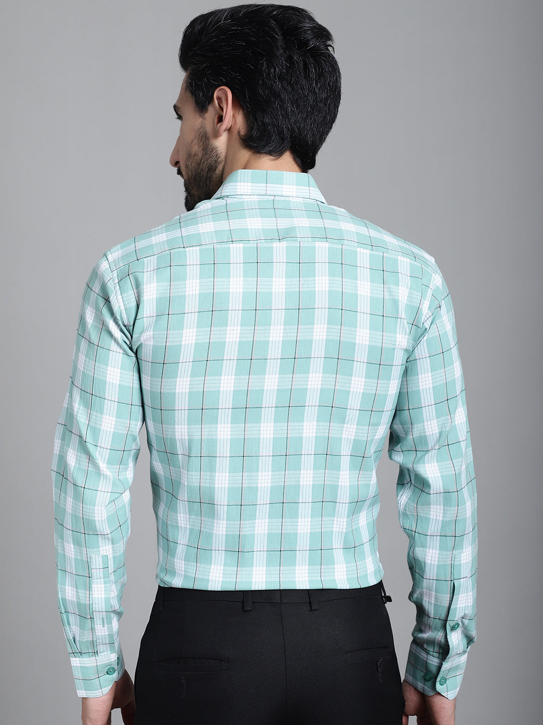 Men's Checked Formal Shirt - Taantav