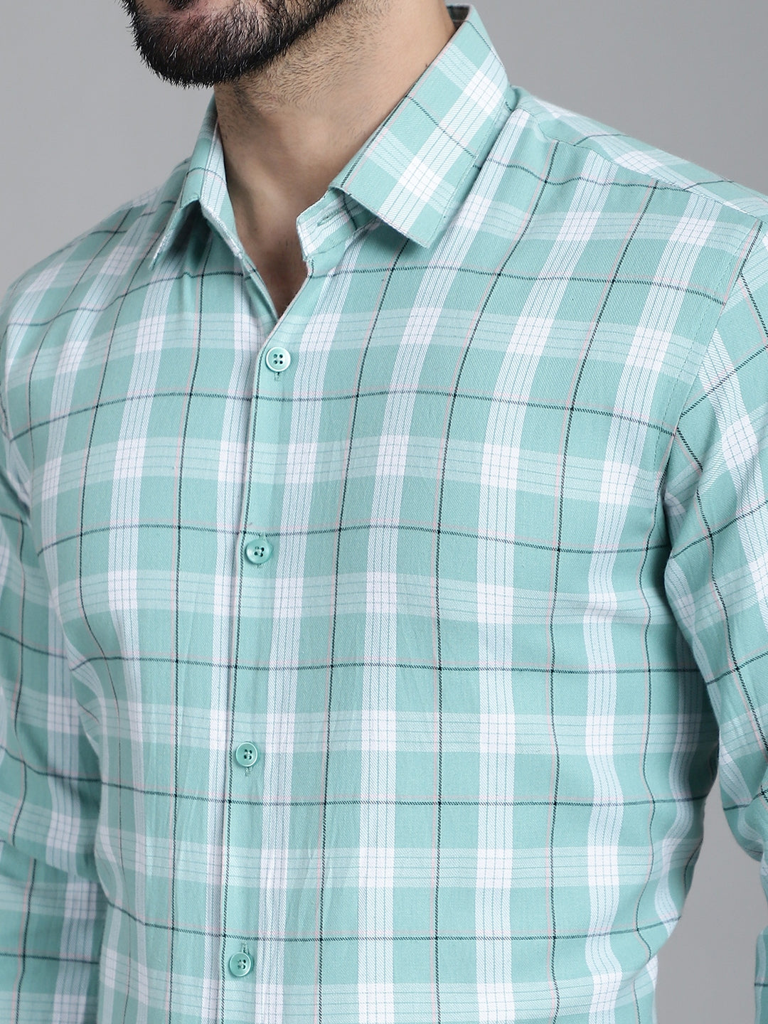 Men's Checked Formal Shirt - Taantav