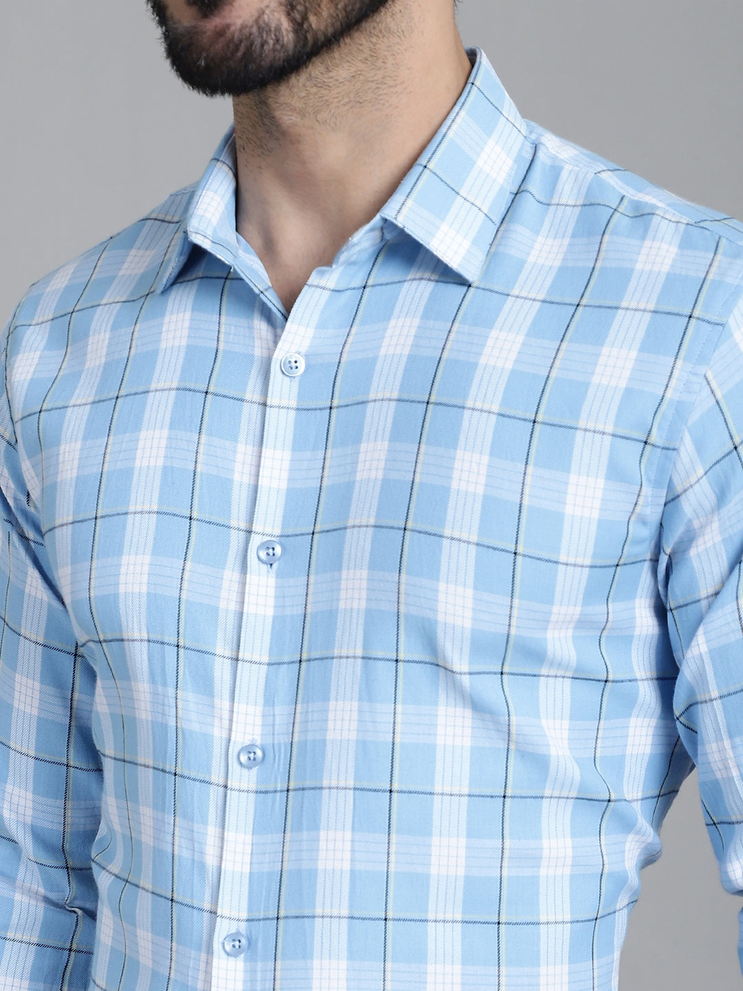 Men's Checked Formal Shirt - Taantav