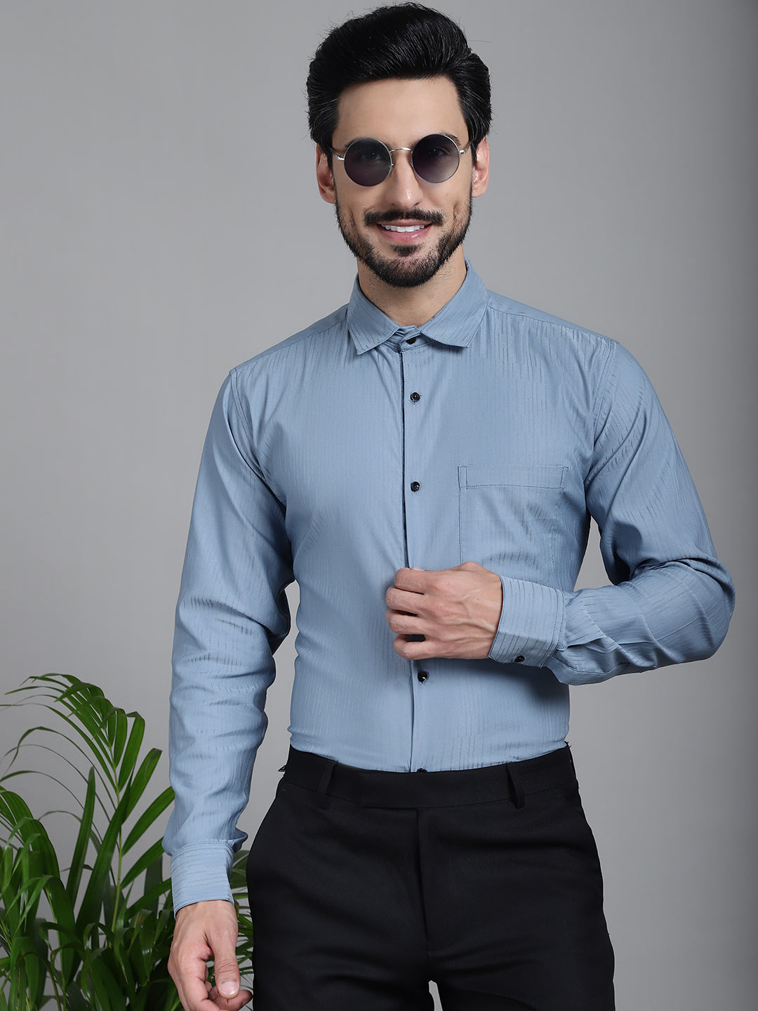 Men's Woven Design Formal Shirt - Taantav