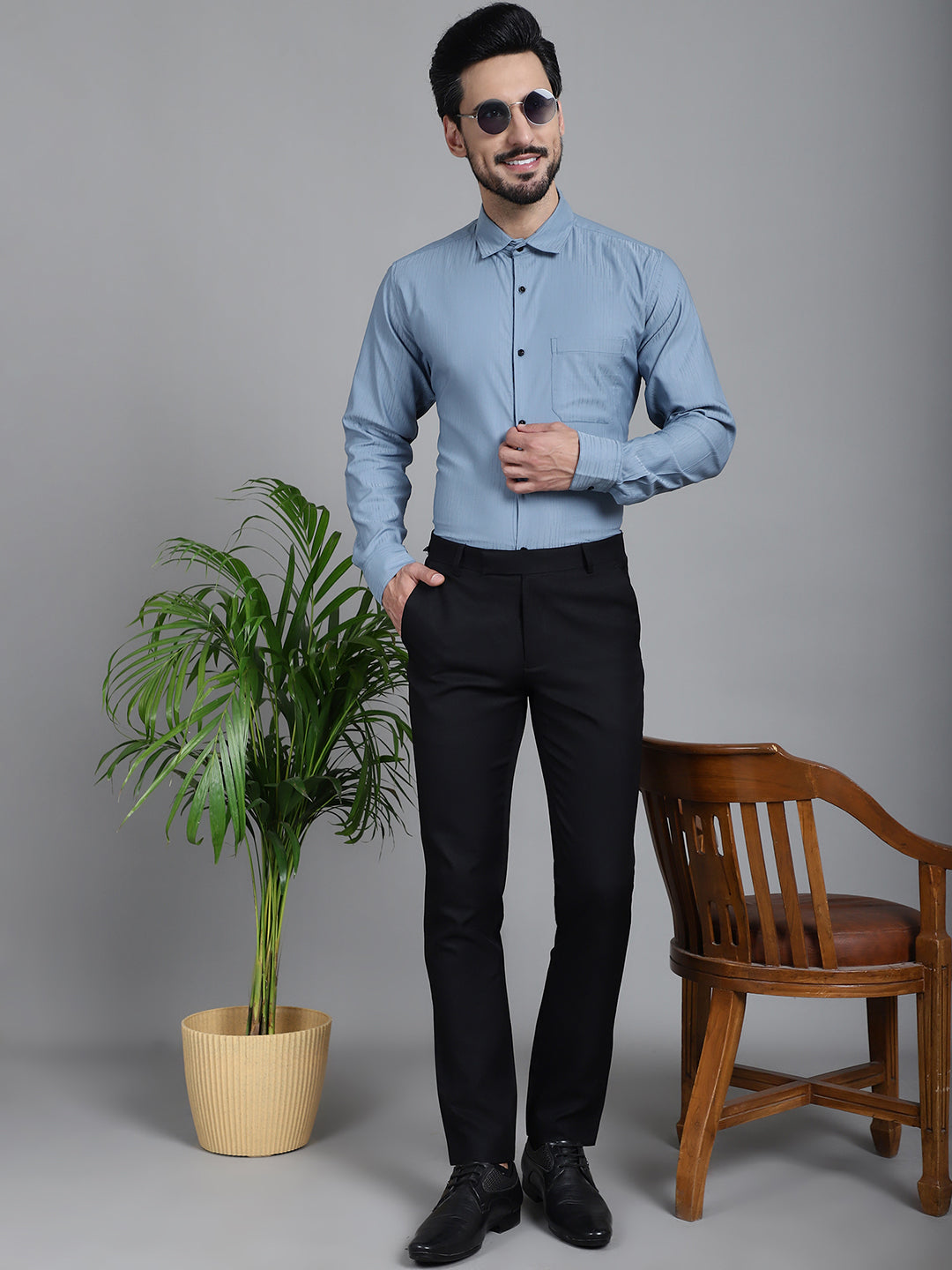 Men's Woven Design Formal Shirt - Taantav