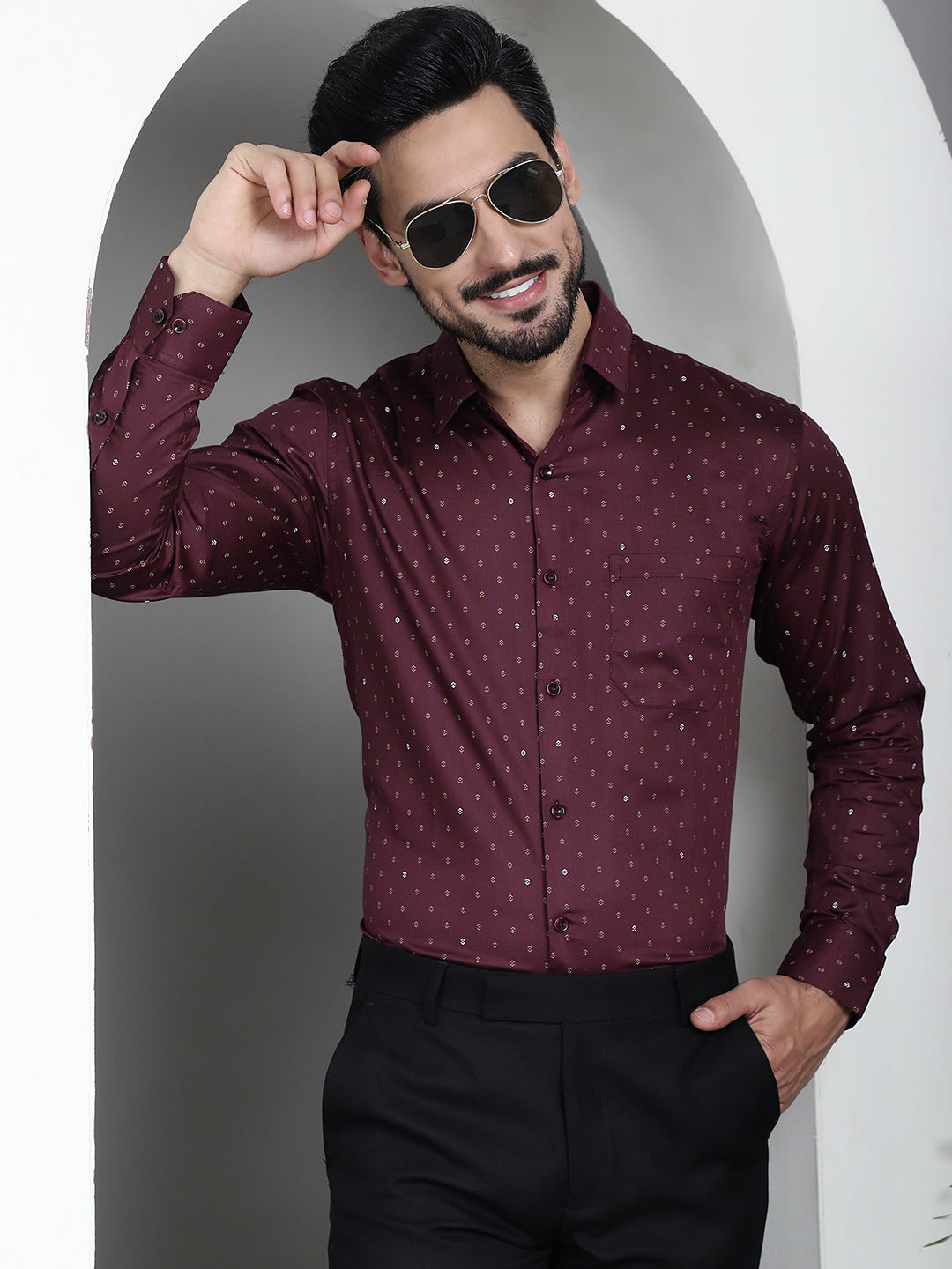 Men's Printed Formal Shirt - Taantav