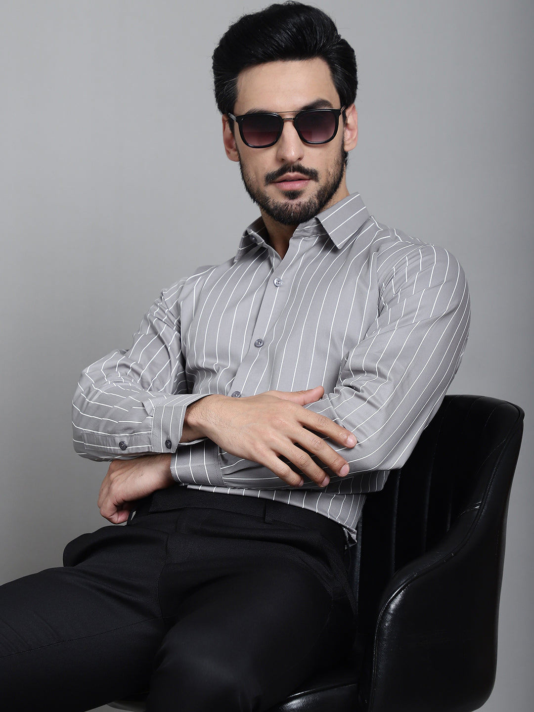 Men's Striped Formal Shirt - Taantav