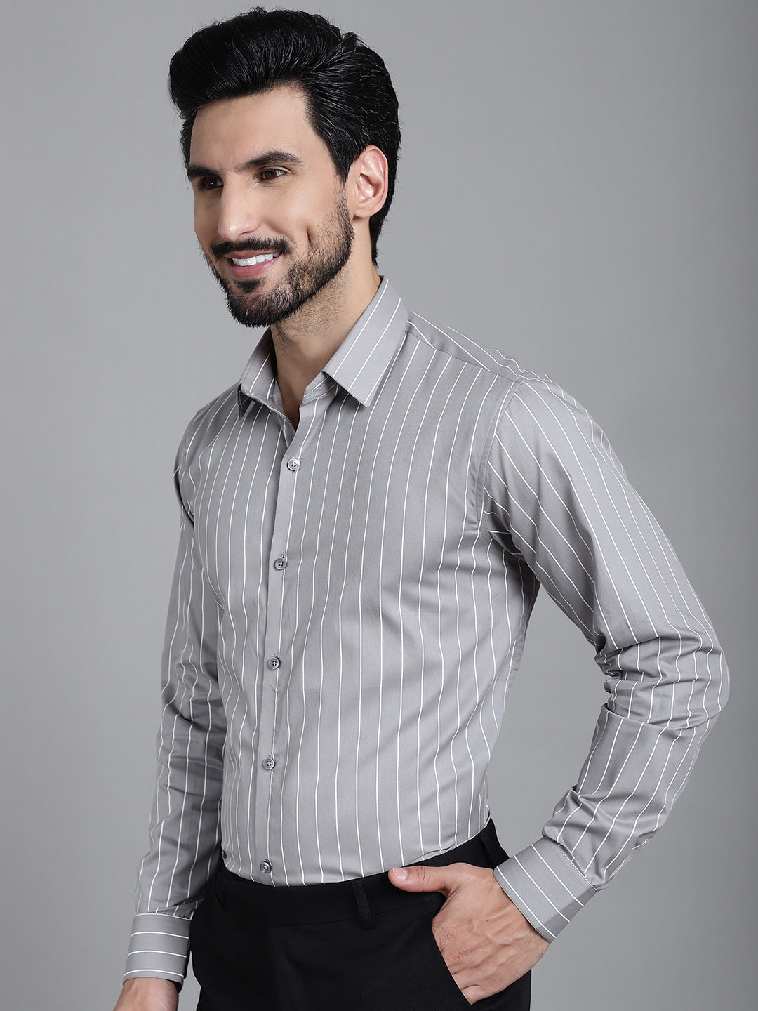 Men's Striped Formal Shirt - Taantav