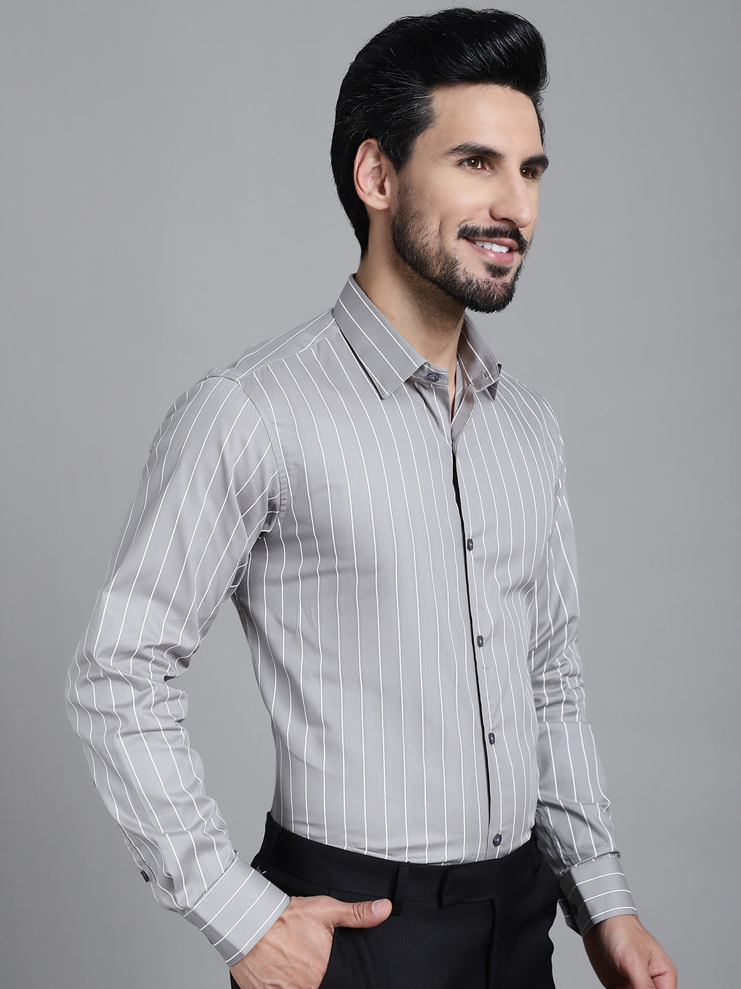 Men's Striped Formal Shirt - Taantav